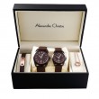 Alexandre Christie AC 8667 Black Brown MDLIPBO LDLIPBO Black Brown Couple Set Box